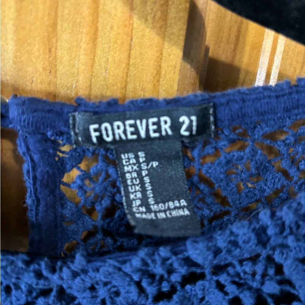 FOREVER 21 | Navy Lace Off the Shoulder Top - Picture 5 of 5